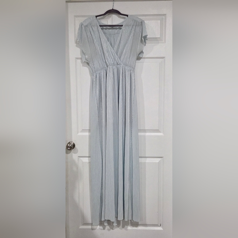 Elegant Light Blue Maternity Dress